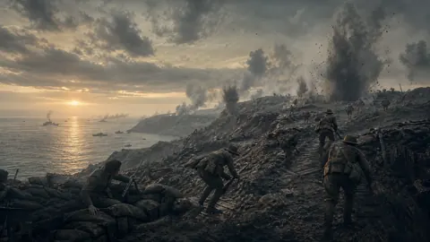 Battle of Gallipoli at Sunset