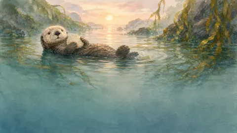 Sea Otter With Shell