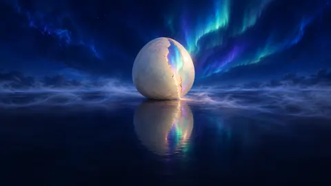 Cracked Alabaster Egg Aurora