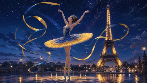 Ballerina at the Eiffel Tower