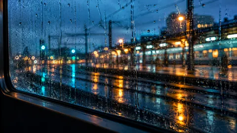 Rainy Train Window Lights