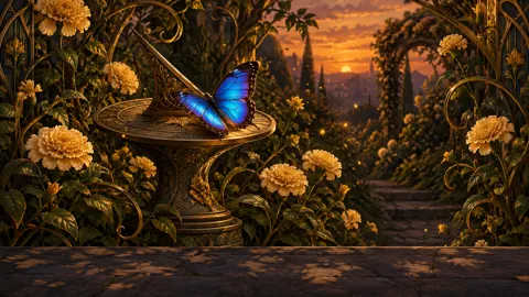 Blue Morpho on Sundial