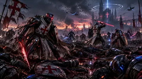 Cyberpunk Templars at Sunset