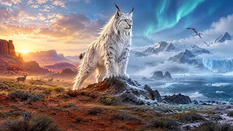 White Lynx Between Biomes
