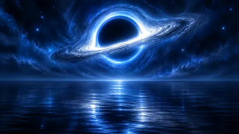 Blue Black Hole Over Sea
