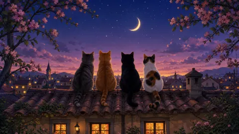 Four Cats Above Town