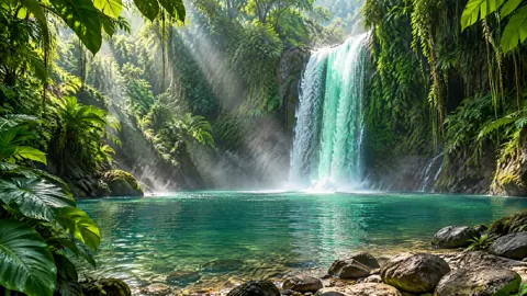Jade Waterfall in Rainforest