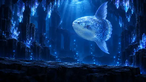 Luminous Moonfish in Crystal Cavern