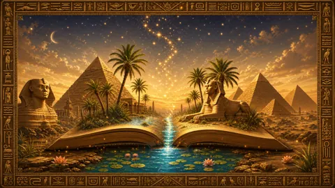 Egyptian Pyramids and Open Book