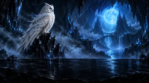 Ivory Owl in Crystal Cavern