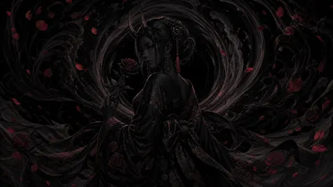 Oni Woman With Dark Rose