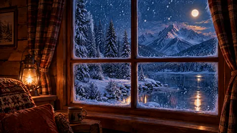 Cozy Cabin Snowy Lake