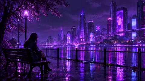 Woman by Neon River