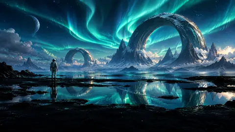 Astronaut on Aurora Shore