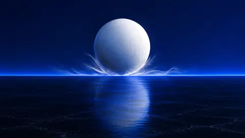 White Sphere Over Glass Plain
