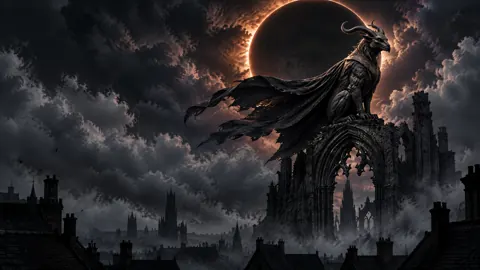 Horned Guardian Under Eclipse
