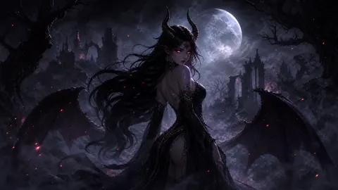 Crimson Moon Temptress live wallpaper