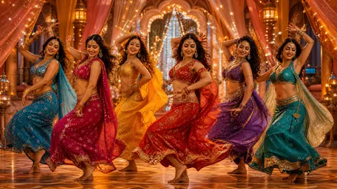 Bollywood Dancers Under Lanterns