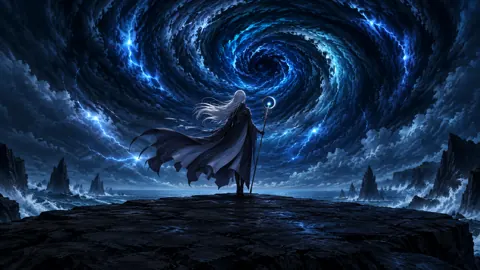 Silver-Haired Stormcaller on Cliff