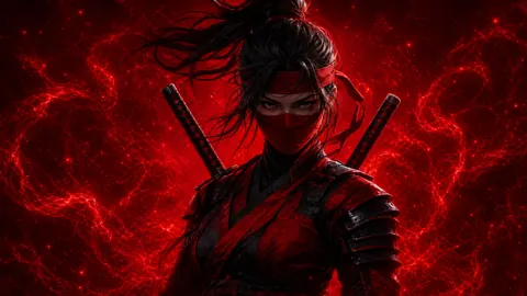 Masked Female Ninja With Katanas