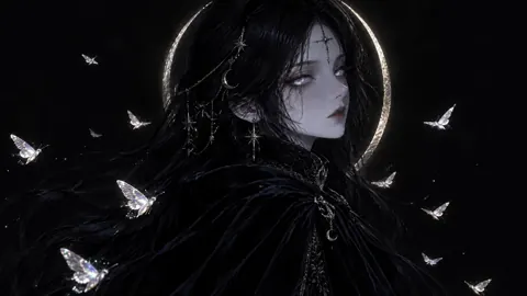 Gothic Woman With Moths