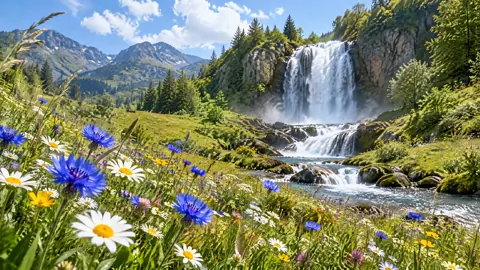 Alpine Meadow Waterfall