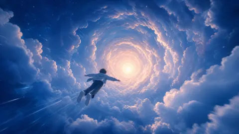 Flying Through Spiral Cloud Tunnel