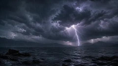 Lightning Over Dark Lake