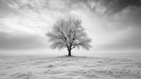 Frozen Tree in Snowfield