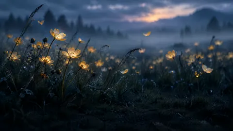 Golden Wildflowers at Twilight