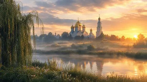 Orthodox Church by Misty River