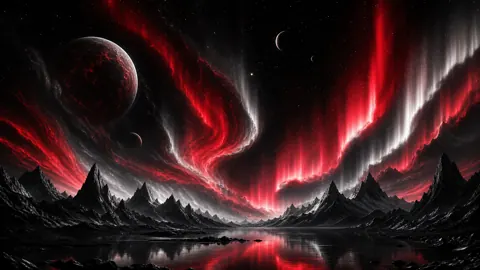 Alien Landscape With Aurora