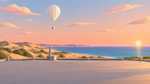 Weather Balloon Over Dunes