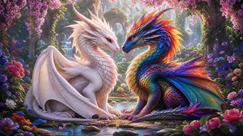 Two Wyverns by Stream