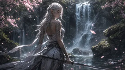 Tattooed Elf With Katana