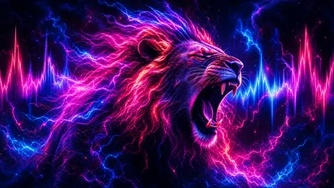 Lion With Neon Lightning