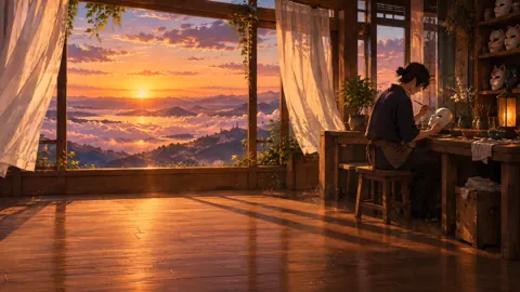 Artisan Painting Mask at Sunset