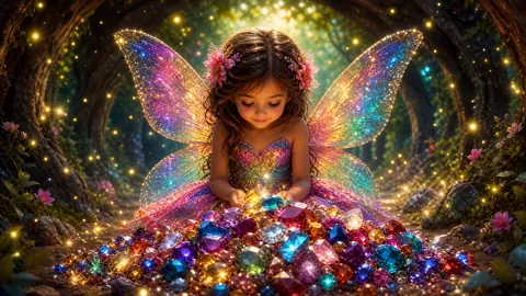 Fairy Girl With Gemstones