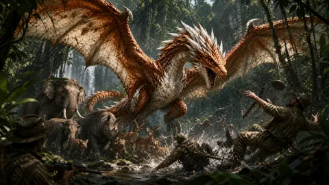 Female Wyvern Protecting Rainforest Animals