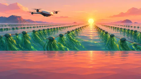 Drone Over Kelp Farms