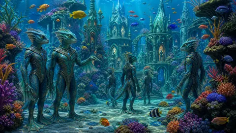 Lizard People in Underwater Atlantis