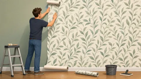 Man Hanging Leaf Wallpaper