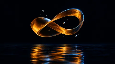 Amber Möbius Ribbon Above Water