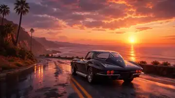 Sunset Coastal Drive live wallpaper