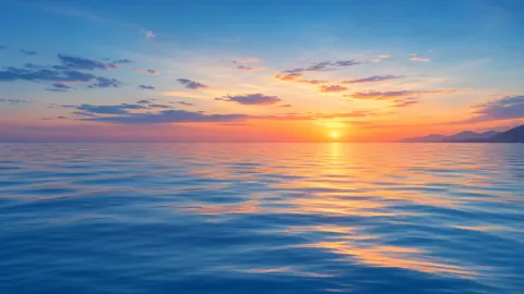 Blue Sea Sunset Mountains