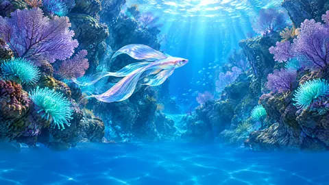 Ribbon-Finned Fish in Sea Canyon