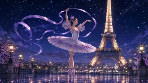 Ballerina at Eiffel Tower
