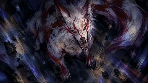 White Red Wolf Lunge