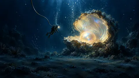 Deep-Sea Explorer and Giant Pearl