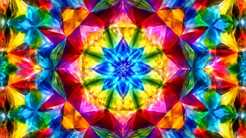 Colorful Glass Starburst Kaleidoscope
